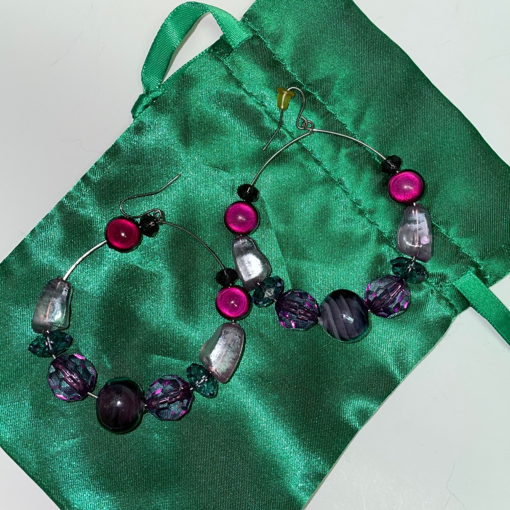 Purple Hoop Earrings